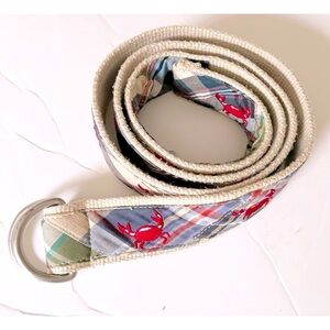 LL Bean madras plaid crab 🦀 belt
